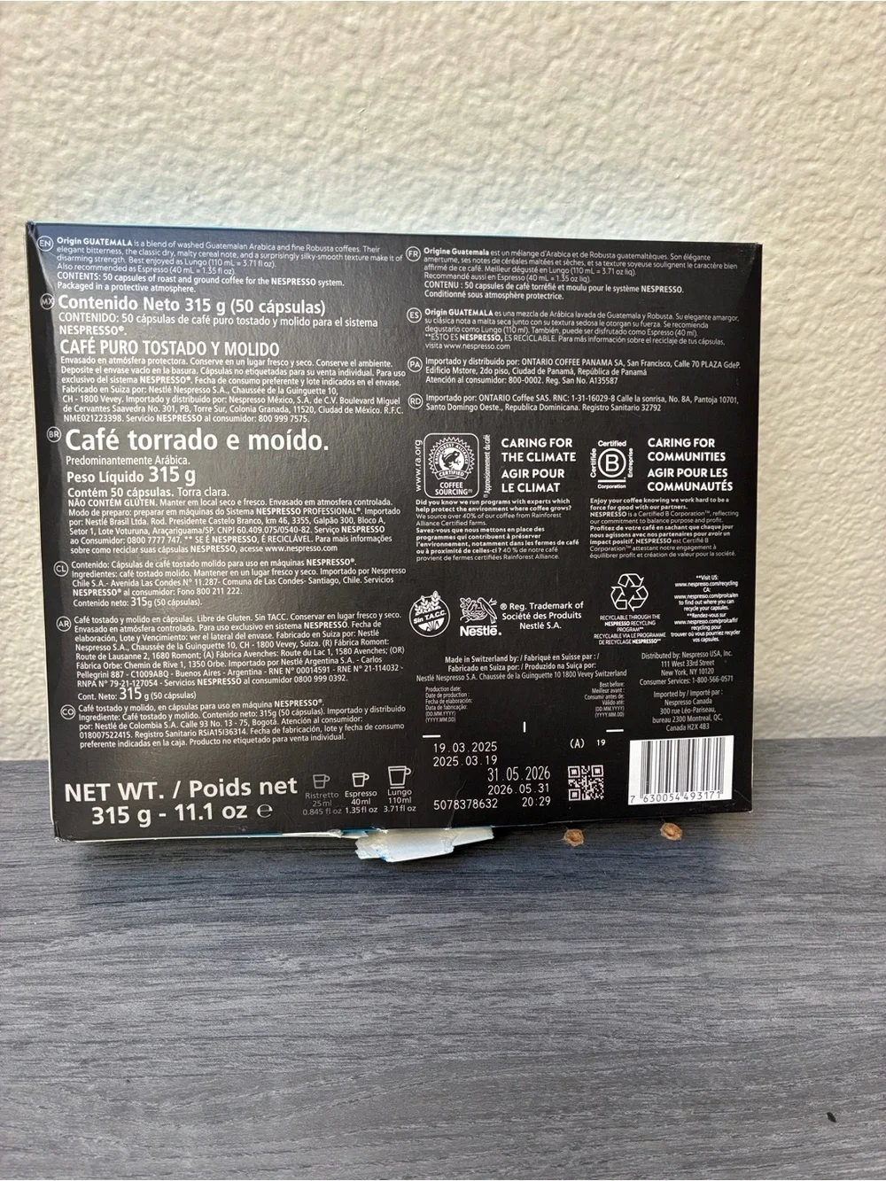 New Nespresso Guatemala Capsules for Professional Series, 50 count
